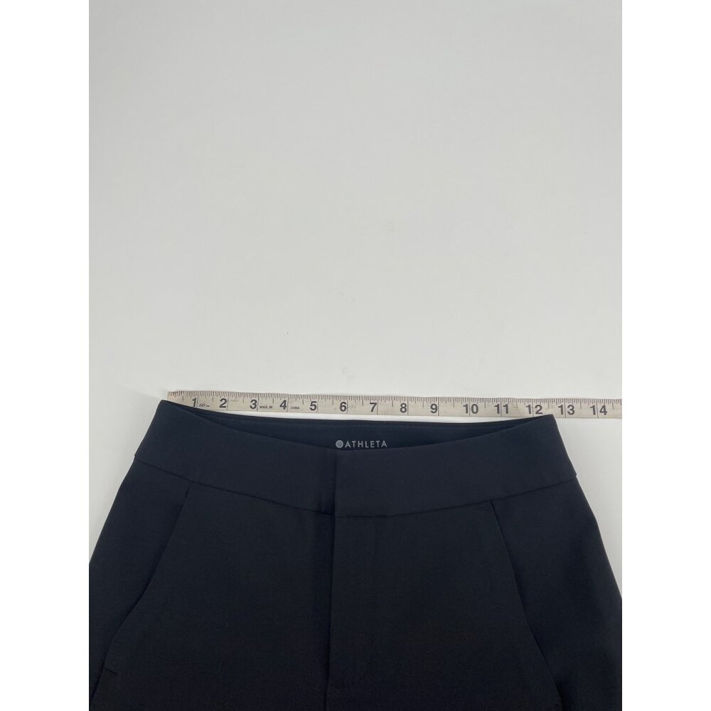 Athleta Stellar Skinny Trouser Pants Womens Size 2 Nylon Spandex Black Ankle Zip - Picture 7 of 10